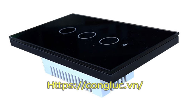 Công tắc điện cảm ứng bằng wifi 3 nút màu đen
