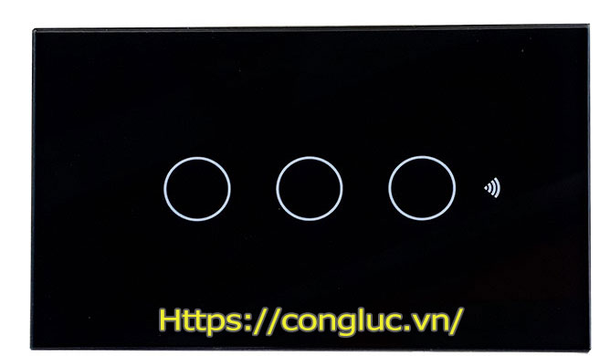 Công tắc cảm ứng wifi 3 nút màu đen giá rẻ