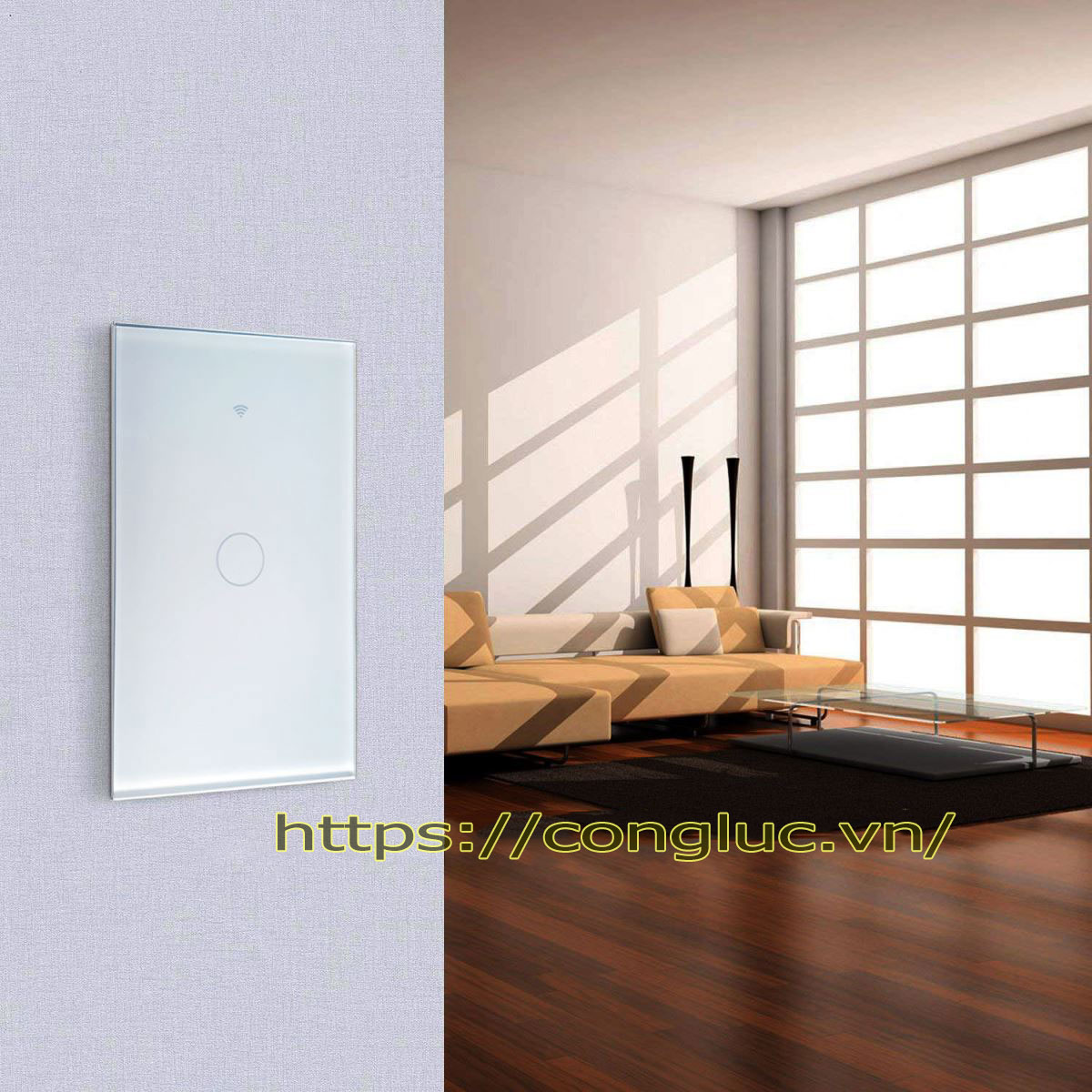 Bán công tắc điện cảm ứng wifi 1 nút thông minh