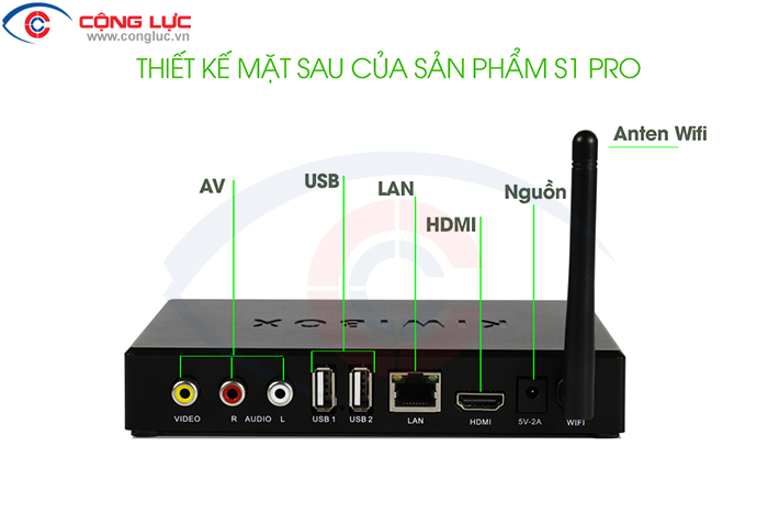 Thiết kế mặt sau của Kiwibox S1 Pro chính hãng