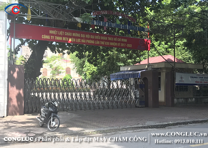 lắp máy chấm công vân tay cho công ty điện lực evn tại hải phòng