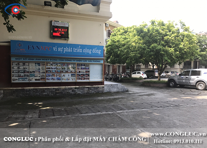lắp máy chấm công vân tay cho công ty điện lực hải phòng