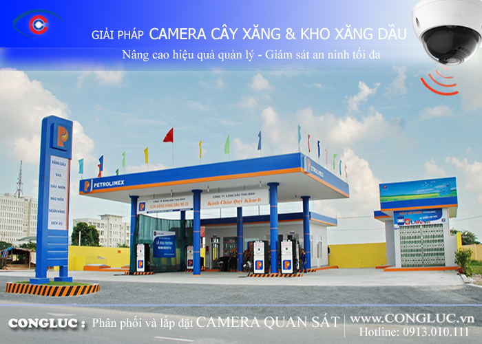 Lắp đặt camera quan sát cây xăng và kho xăng dầu