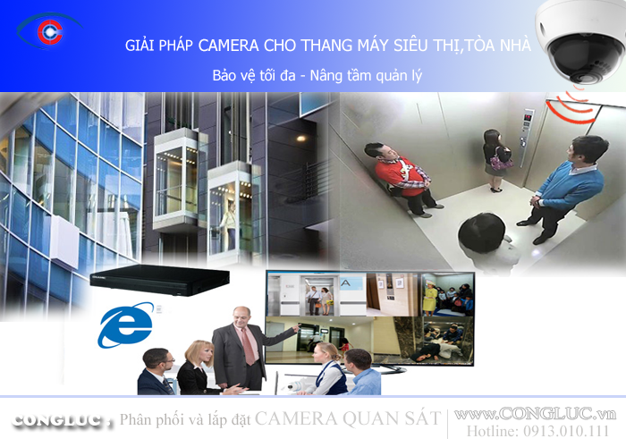 Giải pháp lắp camera cho thang máy tòa nhà cao tầng, siêu thị