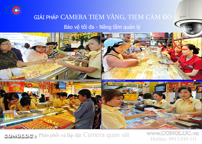 Lắp đặt camera giám sát an ninh tiệm vàng tiệm cầm đồ