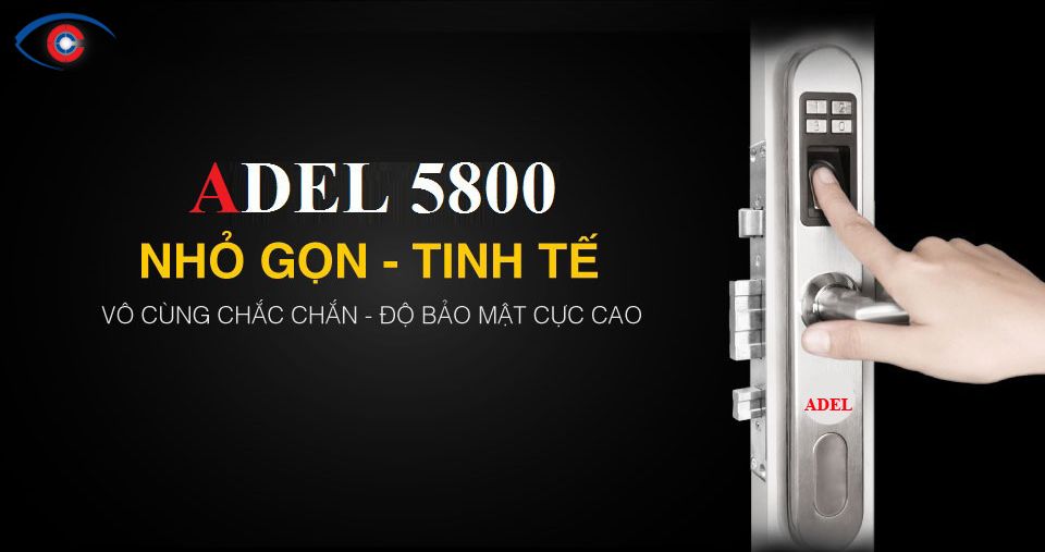 Khóa vân tay adel 5800 cho cửa nhôm kính