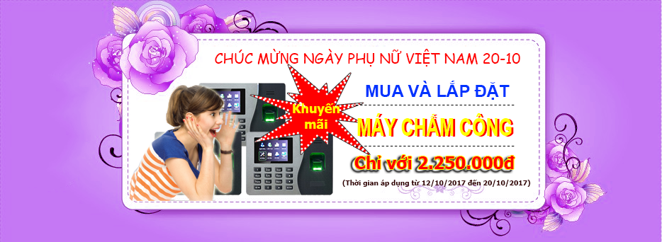 khuyến mãi lắp máy chấm công 20-10