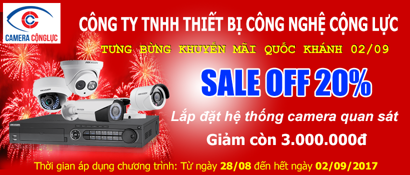 khuyến mãi lắp đặt camera quan sát quốc khánh 02/09 tại Hải Phòng