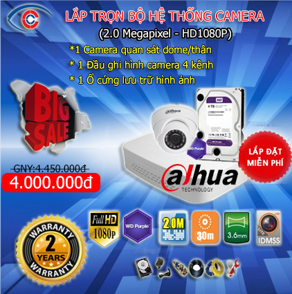 khuyến mại lắp trọn gói hệ thống camera quan sát trọn gói 2-9