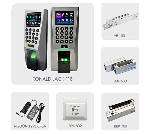 trọn bộ hệ thống kiểm soát cửa ra vào ronald jack f18id