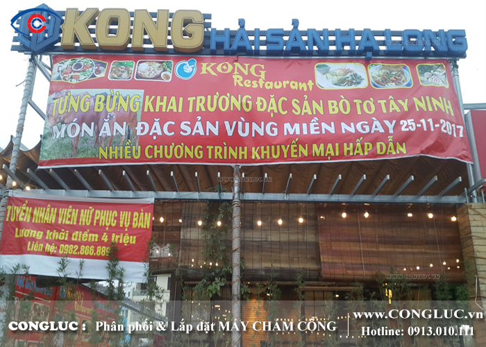 Lắp máy chấm công cho nhà hàng Kong Hải sản Hạ Long