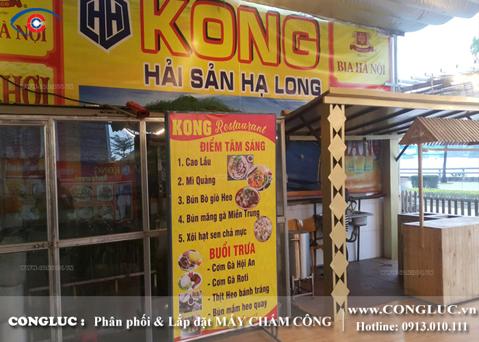 Lắp máy chấm công tại Hạ Long Quảng Ninh nhà hàng Kong Hải Sản