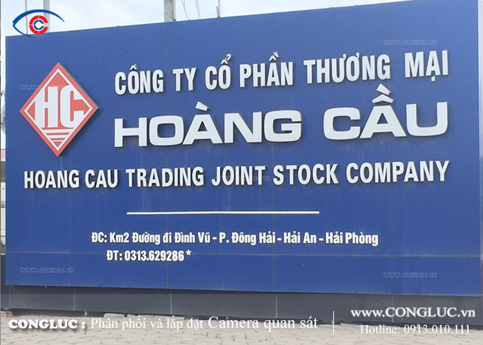 Lắp đặt hệ thống camera quan sát tại Hải An, Hải Phòng cho công ty Hoàng Cầu