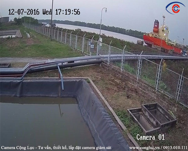 Hình ảnh thực tế camera quan sát xung quanh kho xăng dầu Petec Hải Phòng. 