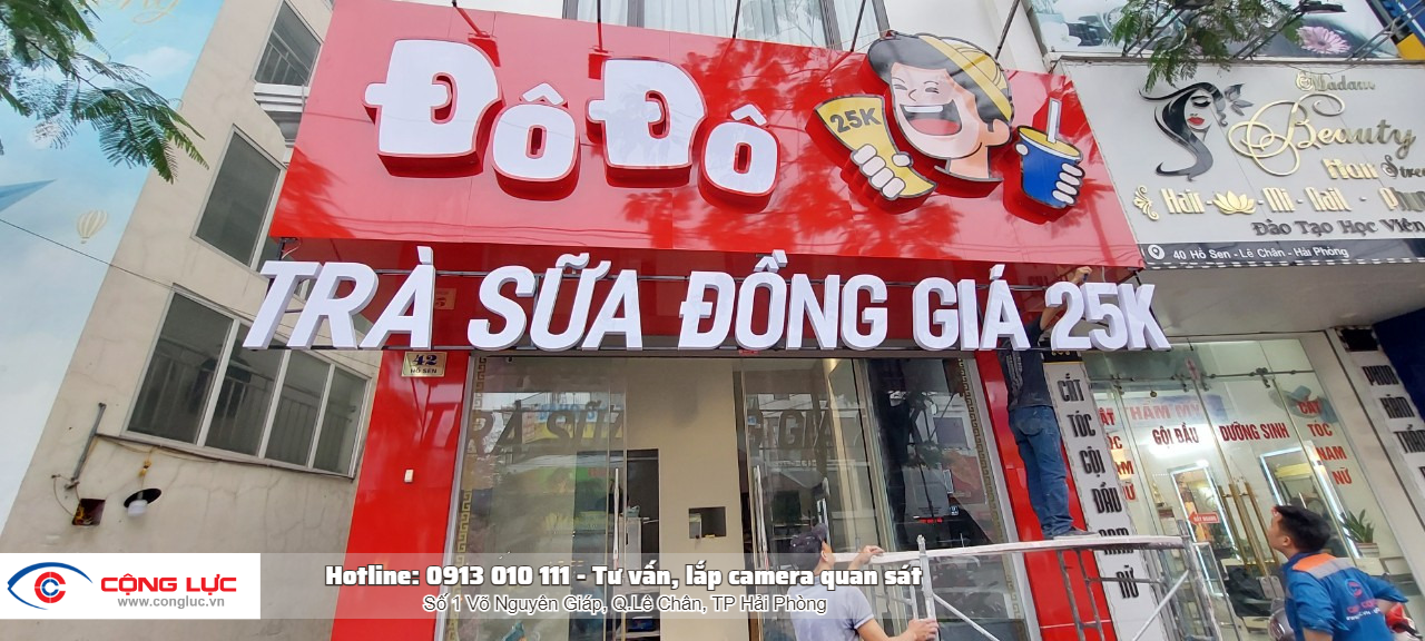 Lắp đặt camera cửa hàng trà sữa Đô Đô số 40 Hồ Sen Hải Phòng 1