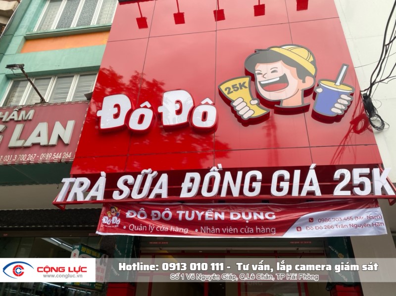 Lắp camera và máy chấm công cho cửa hàng trà sữa đô đô số 266 trần nguyên hãn hải phòng 1