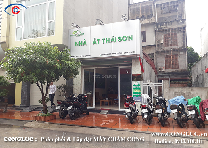 lắp máy chấm công tại văn phòng nhà đất Thái Sơn Lê Hồng Phong Hải Phòng