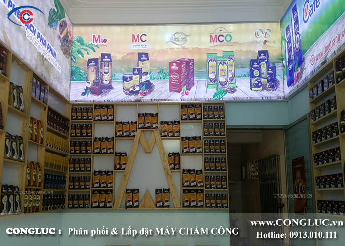 lắp máy chấm công tại đại lý cà phê mê trang hải phòng