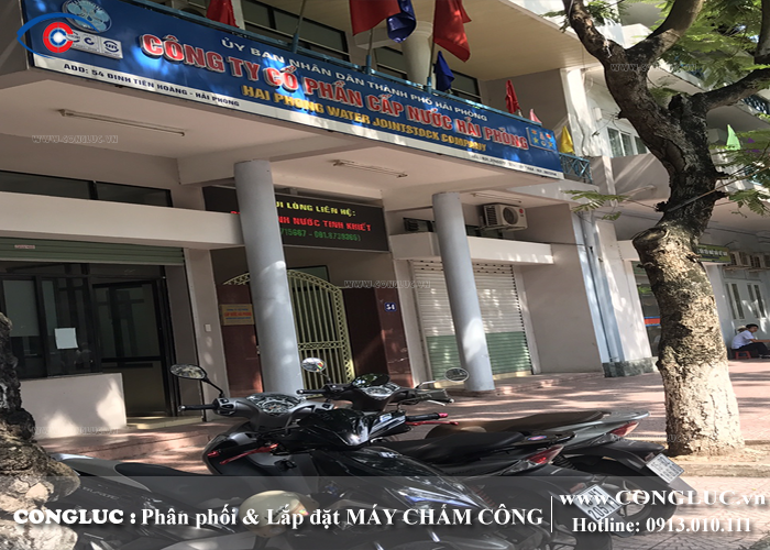 lắp máy chấm công tại công ty cấp thoát nước hồng bàng hải phòng