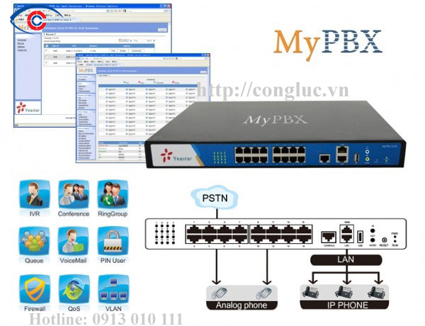 Lắp đặt tổng đài Ip Yeastar Mypbx u100 chính hãng tại Hải Phòng