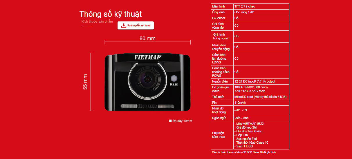 Bán camera hành trình Vietmap ir22 tại Hải Phòng