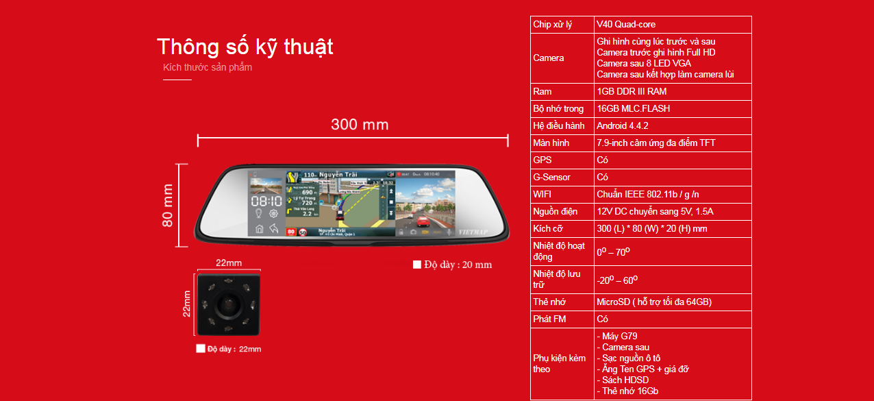 camera giám sát hành trình vietmap g79 cho xe ô tô